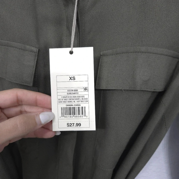 NWT A New Day Olive Green Collared Dress - Picture 5 of 9